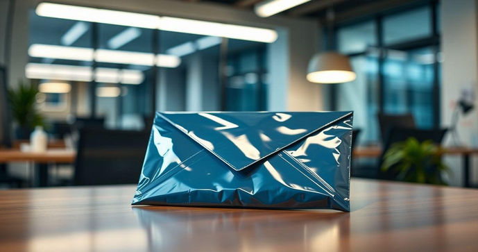 Envelope plástico personalizado para negócios e eventos